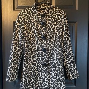 Le chateau Button up Coat Leopard Sz XS/S Pinup Rockabilly